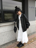 Crum Lace Banding Long Tiered Skirt