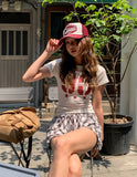 90 Printing Short Sleeve Slim T-shirt