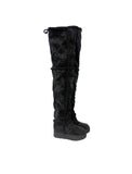 Wrinkle Shearling Platform Sole Long Ugg Boots
