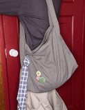 Cotton Canvas Badge Cross Bag
