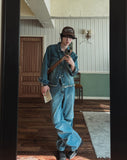 Crying western crop denim jacket