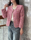 Setu Round Pearl Tweed Short Jacket
