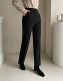 Inmode Brushed Banding Straight Slacks Pants