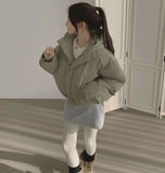 Matte Hood High-Neck Short Padding