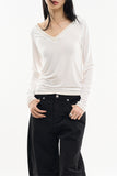 Panay sheer wide V-neck T-shirt