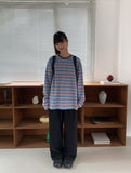[unisex] Cuba Over Stripe Long Sleeve Tee