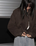 Wicon Collar Cotton Crop Short Jumper Jacket