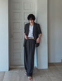 Made linen two tuck wide slacks