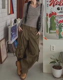 Gane Vintage Washing String Cargo Pants