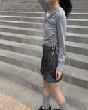 Nico Nylon Shirring Mini Skirt