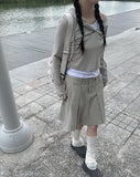 Niche Shirring Crop Hood Long Sleeve T-shirt