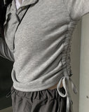 Ugi Color Layered Shirring T-shirt