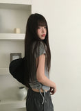Taron String Side Slit Ribbon Strap Short Sleeve T-Shirt