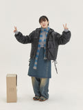 [BAONHAUS] Linmove Glossy Pocket Ribbon Hood Padding Jumper