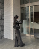 [A/M] Khama Black Denim Washing Wide Pants
