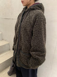 Handal Boucle Half Hood Fur Jacket