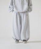 [AG.W] Valley Tuck Wappen Wide Sweat Pants