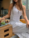 Sideline eyelet halter top