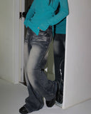 Juren Side Slit Linen Long Sleeve Knitwear