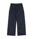 Summer one tuck wide denim pants