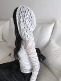 Keusi Rose See-through Lace Hood Zip-Up
