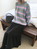 Levain Stripe Mix Round Knit