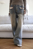 Washing wide cutting denim