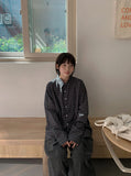 [unisex] Kurohi Check Over Long Sleeve Shirt