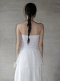 Frill mesh layered tube top