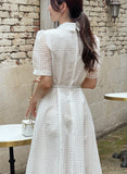 Kyle Embo Check Puff Shirt One Piece (Belt Set)