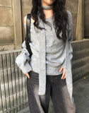 [Muffler set] Billy Boat Neck Off Loose Knit