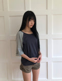 Wheat Roll-up Three Quarter T-shirt