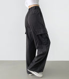 Two-way brushed pintuck long wide jogger high quality pants