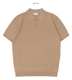 Cable collar short sleeve knit