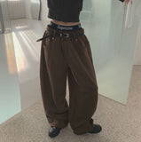 Leather Matte Silver Buckle Belt