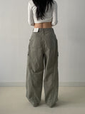 724 Peach Adjust Cargo Wide Pants