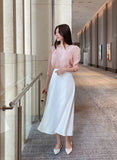 Meju Heart-Neck Three Quarter Sleeve Blouse