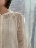 Huuri Summer Punching Hood Zip-up Cardigan