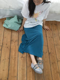 Chiyu Basic Color Banding Long Skirt