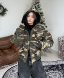 Henard Camo Quilted Hood Jumper