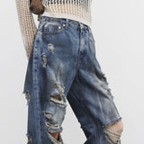 (Unisex) Jubi Damage Denim Pants