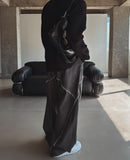 Cozy volume cut denim pants