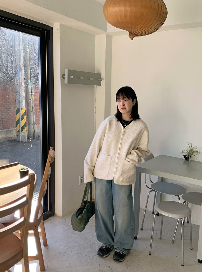 【BAON】Gomibe Washed Denim Wide Pants BAON (バオン) - ゴミブウォッシュ加工デニムワイドパンツ