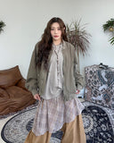 Ellie Layered Check Wrap Skirt