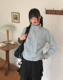 Puhi Ribbon Shirring Windbreaker Zip-up