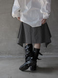 Two-bead check scarf pants