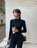 Robe cashmere half-neck ribbed knit