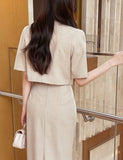 Vekia Crop Jacket H-Line Skirt Set
