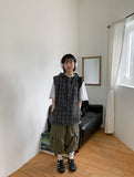 [unisex] Loved Summer Check Hooded Vest