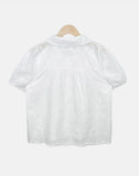Mite Jacquard Short Sleeve Blouse